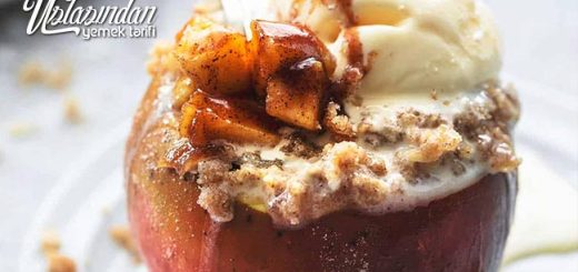 Kaymaklı Elma Tatlısı, creamy apple dessert recipe
