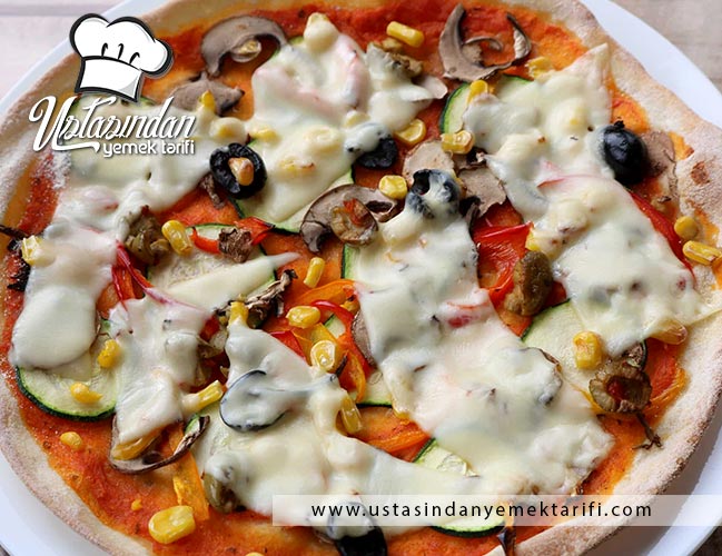 Akdeniz Sebzeli Pizza Tarifi, veggie pizza recipe