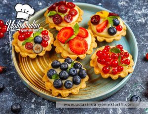 Çilekli Tartolet Tarifi, strawberry tartlet recipe