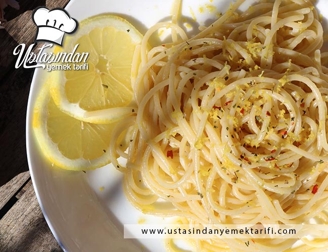 Limonlu Sarımsaklı Makarna Tarifi, Lemon Garlic Pasta Recipe