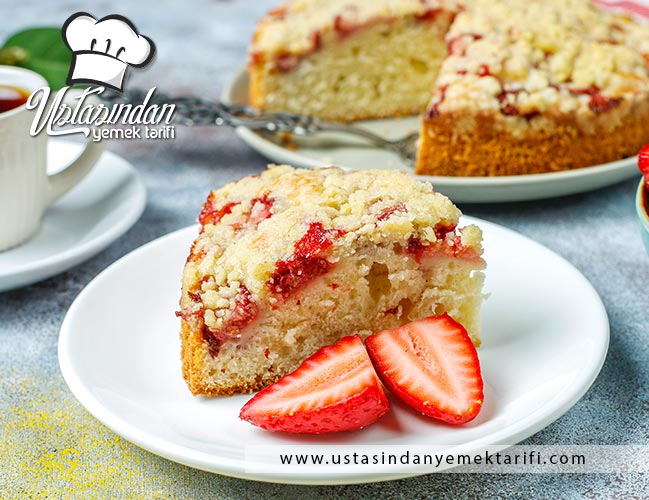 Çilekli kek tarifi, strawberry cake recipe