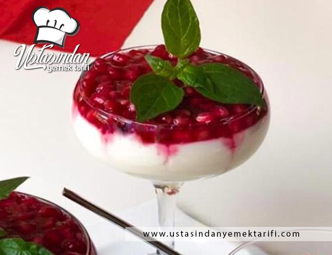 Nar-ı sütlü aş tarifi, pomegranate sauce rice pudding recipe