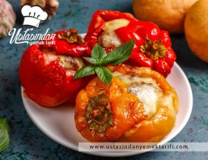 Zeytinyağlı bulgurlu biber dolması tarifi, Bulgur Stuffed Peppers recipe